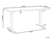 Manual Adjustable Standing Desk DESTINES 160 cm 72 cm Light Brown/ White_1000523