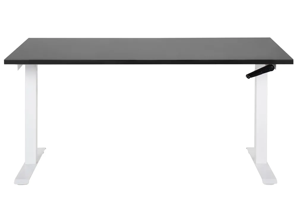 Biurko regulowane manualnie DESTINES 160 cm 72 cm Czarny/ biały_898821