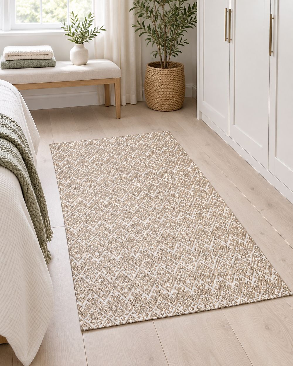 Vloerkleed ATIMA Beige 80 x 150 cm Jute