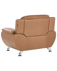 Poltrona LEIRA Pelle sintetica Marrone dorato_1058405