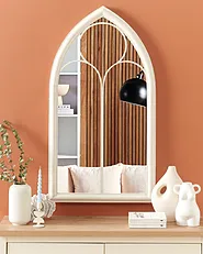 Miroir TRELLY 62 cm 113 cm Métal Blanc_1155004