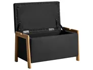 Living Room Set 3 Seater EDLAND with Bench Fabric Black_1040822
