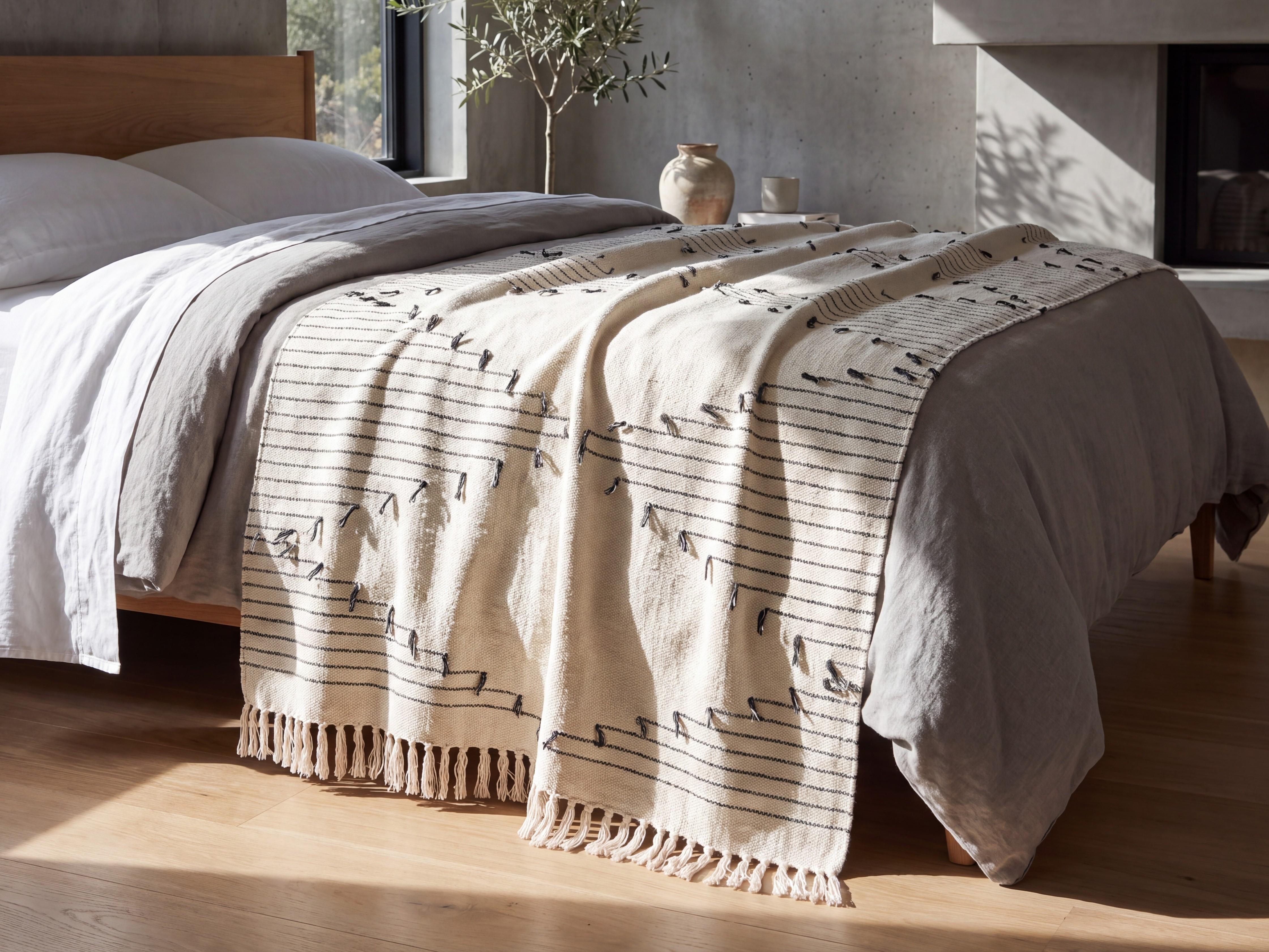 Couverture ULUYOL Coton 130 x 170 cm Beige