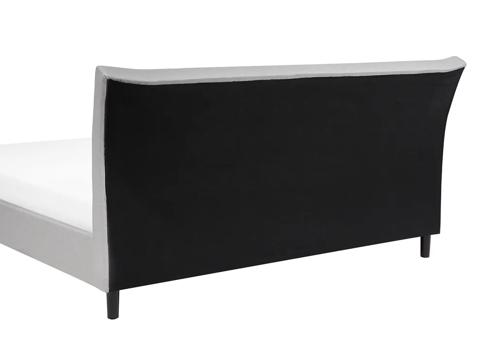 Bett mit Lattenrost Stoff SAVERNE 140 x 200 cm Hellgrau_692748