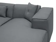 Corner Sofa 3 Seater DOLVA Fabric Dark Grey Left Hand_745540