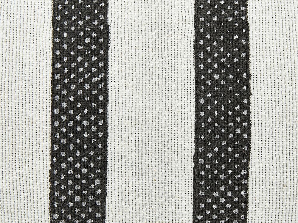 Cotton Floor Cushion 45 x 45 x 20 cm White and Black ASHTI Beliani