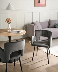 Set di 2 sedie da pranzo SANILAC Velluto Grigio scuro_847071