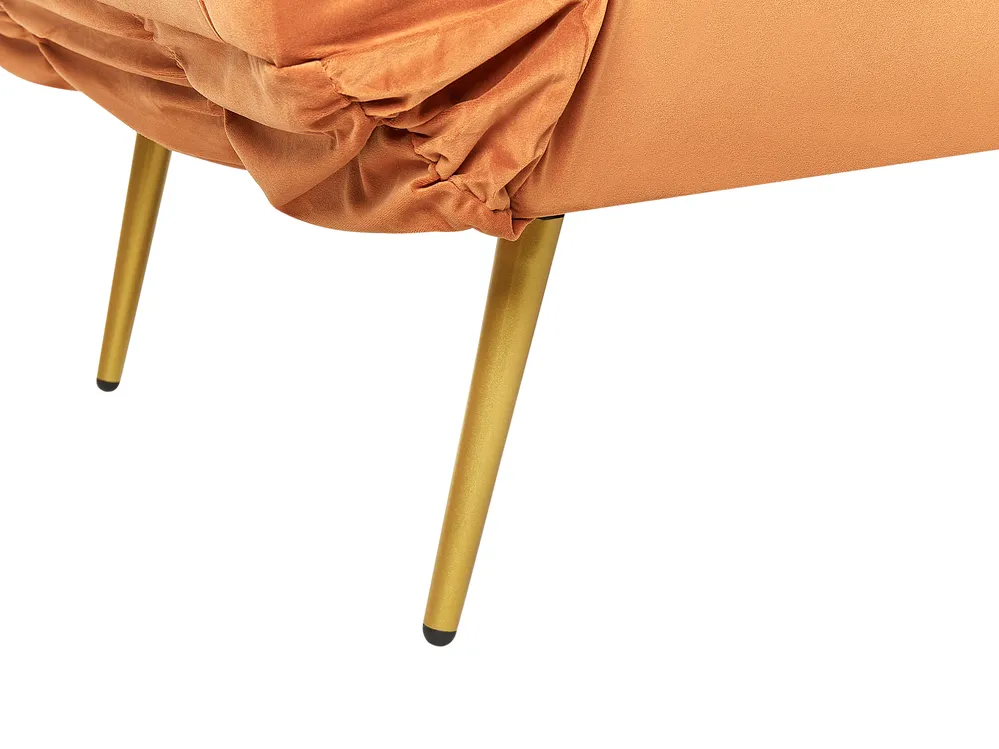 Sofa Bed 2 Seater SAARELA Velvet Orange_932729