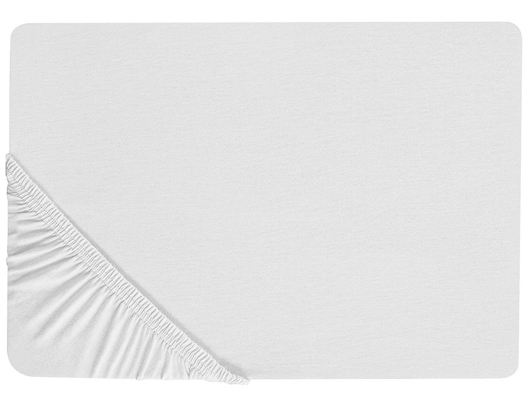 Cotton Fitted Sheet 90 x 200 cm White HOFUF_816033