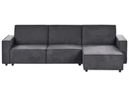 Corner Sofa Bed 3 Seater ROMEDAL II Fabric Graphite Grey Left Hand_971427