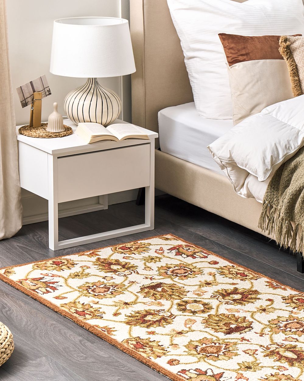 Teppich EZINE Beige 80 x 150 cm Wolle