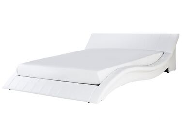 Kožená vodní postel 180 x 200 cm bílá VICHY