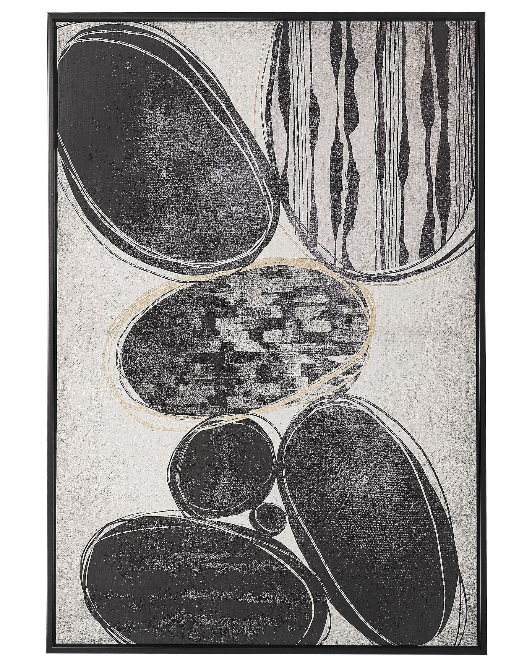 Tableau décoratif avec motif abstrait 63 x 93 cm noir et blanc LONIGO_816216