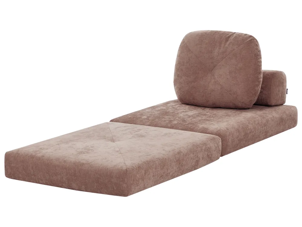 Single Sofa Bed OLDEN Chenille Brown_980896