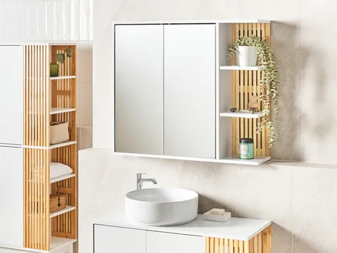 Wooden mirror cabinet for bathroom sales