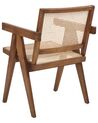 Dřevěná židle s ratanovým výpletem světlé dřevo/hnědá WESTBROOK_872191