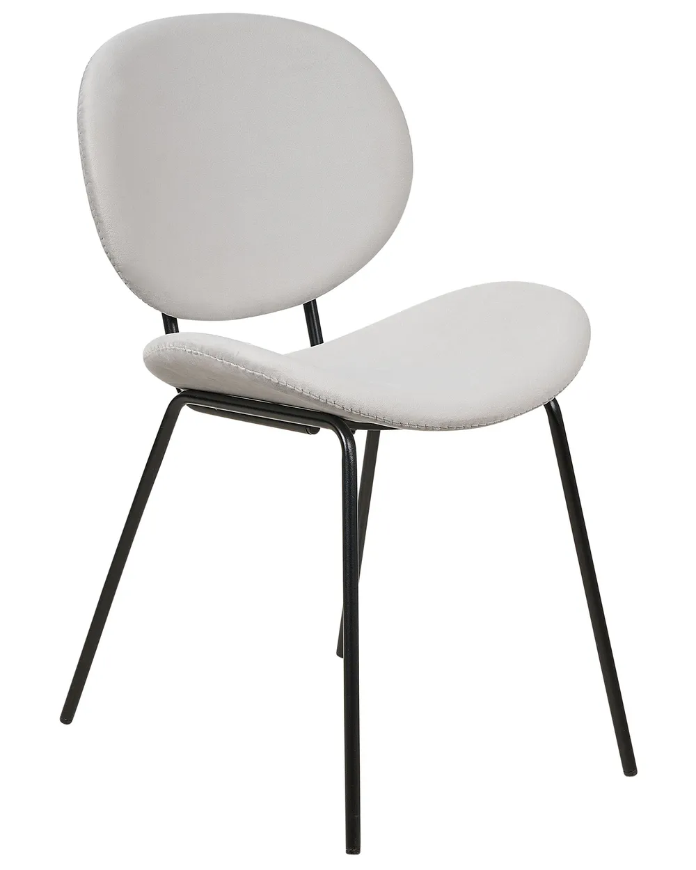 Set of 2 Dining Chairs LUANA Velvet Light Grey_881207