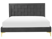 Cama Veludo LIMOUX 140 x 200 cm Preto_867214