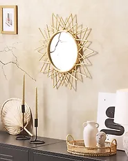 Wall Mirror AROEK 61 cm 61 cm Rattan Natural_1177428
