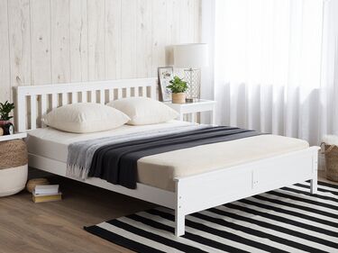 Wooden EU Super King Size Bed White MAYENNE