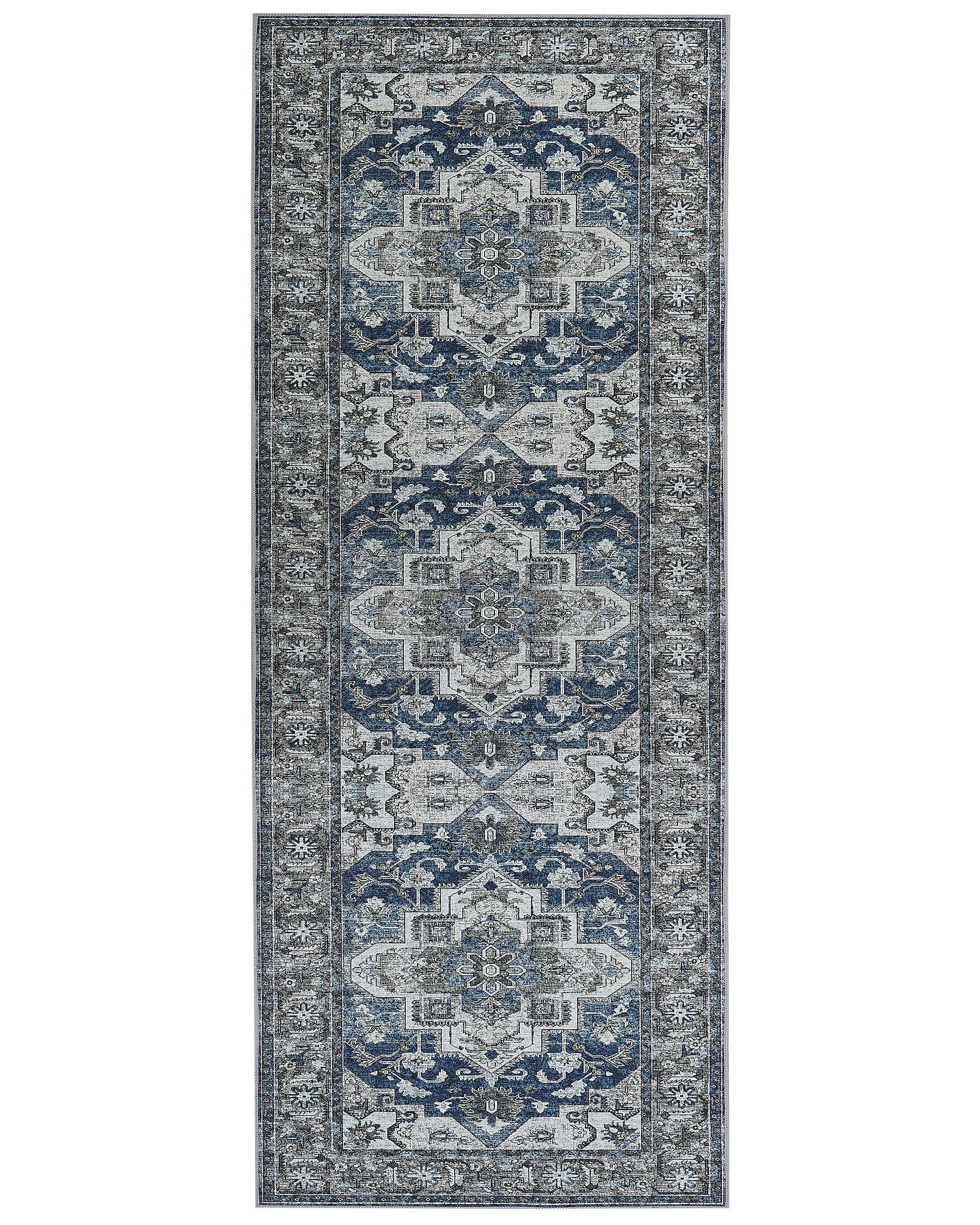 Koberec 80 x 200 cm sivá/modrá KOTTAR_831409