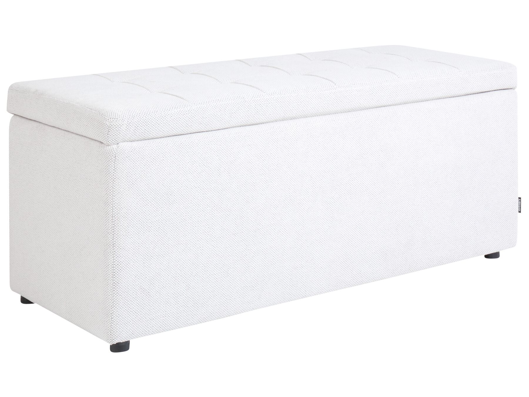 Fabric Storage Ottoman Off-White OREM _924263
