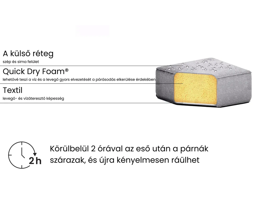 Napozóágy párnával AMELIA Fém Világosszürke_991669