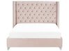 Łóżko welurowe 180 x 200 cm różowe LUBBON_832466