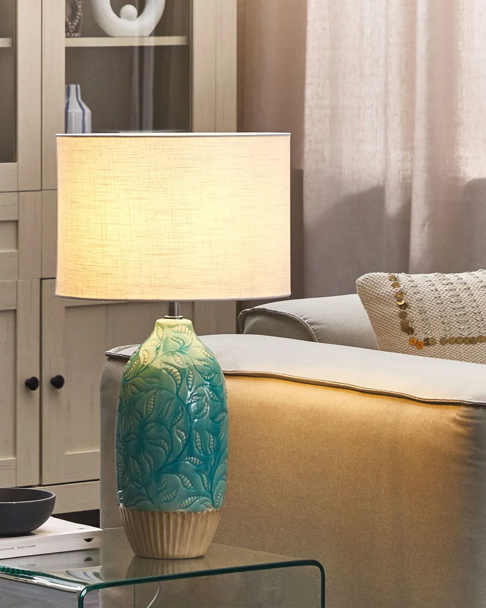 Table Lamp ATABA Ceramic Turquoise