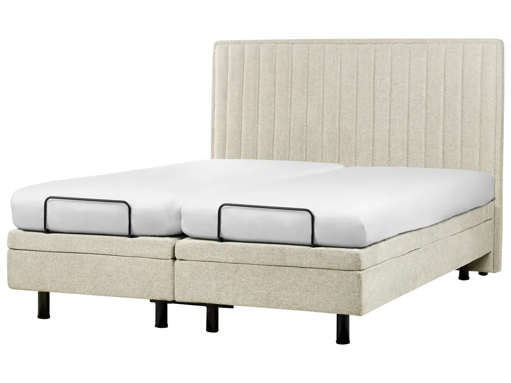Verstelbaar bed Stof DUKE II 160 x 200 cm Beige_989024