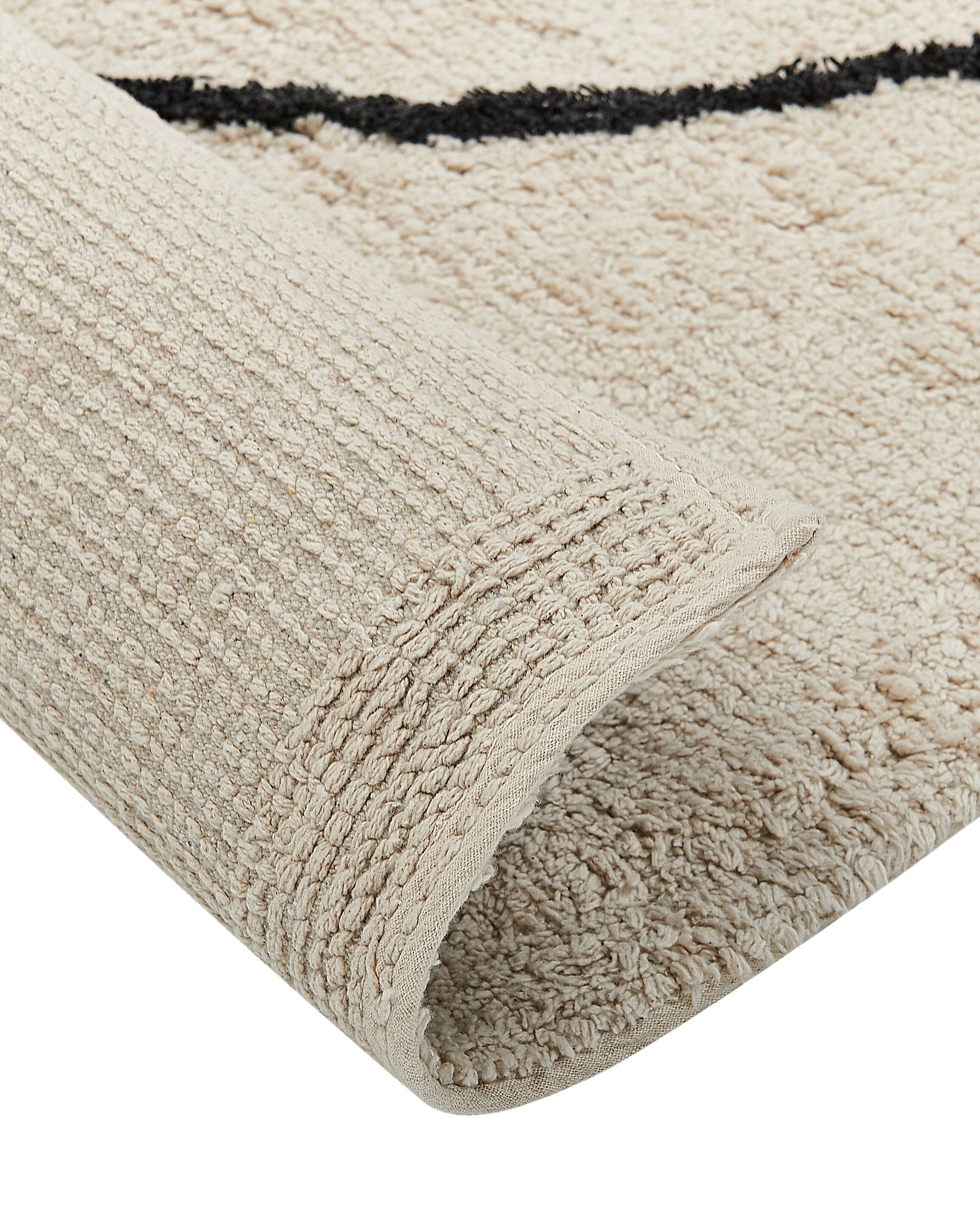 Teppich Baumwolle beige 160 x 230 cm Gesichtsmotiv Kurzflor BAYIR_840026