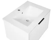 Wall Mounted Vanity Unit with Basin with Black Handle TILCARA White_1005978