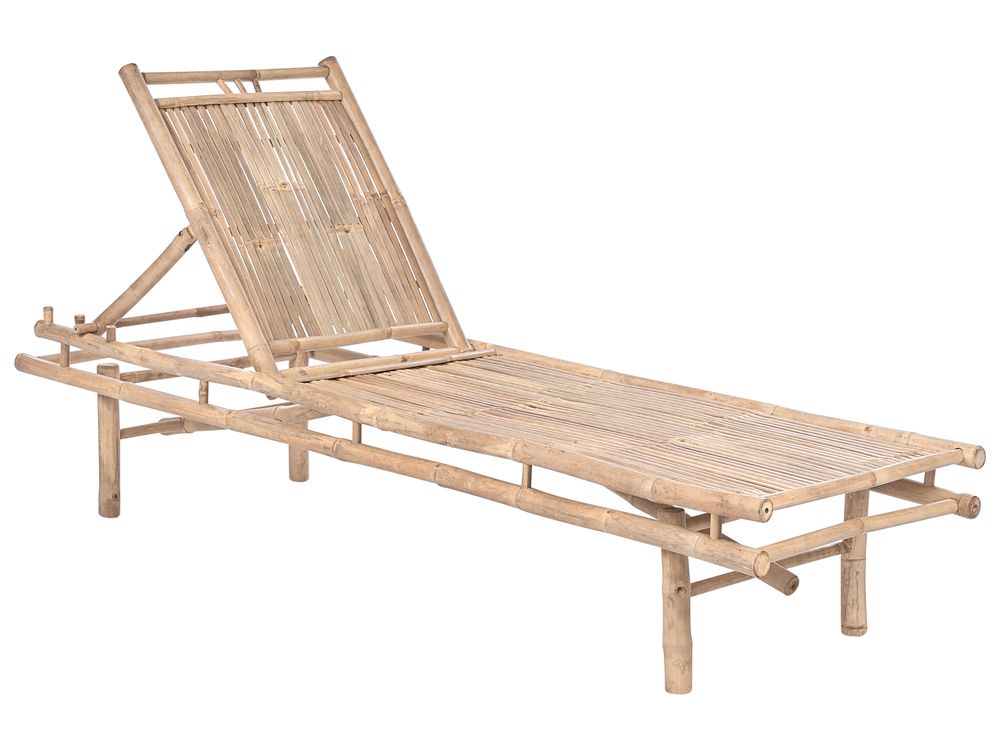 Sonnenliege SULMONA mit Relaxfunktion Bambus Hellbraun