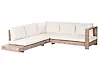 Garden Corner Sofa 5 Seater MARETTIMO Certified Acacia Wood Off-White Left Hand