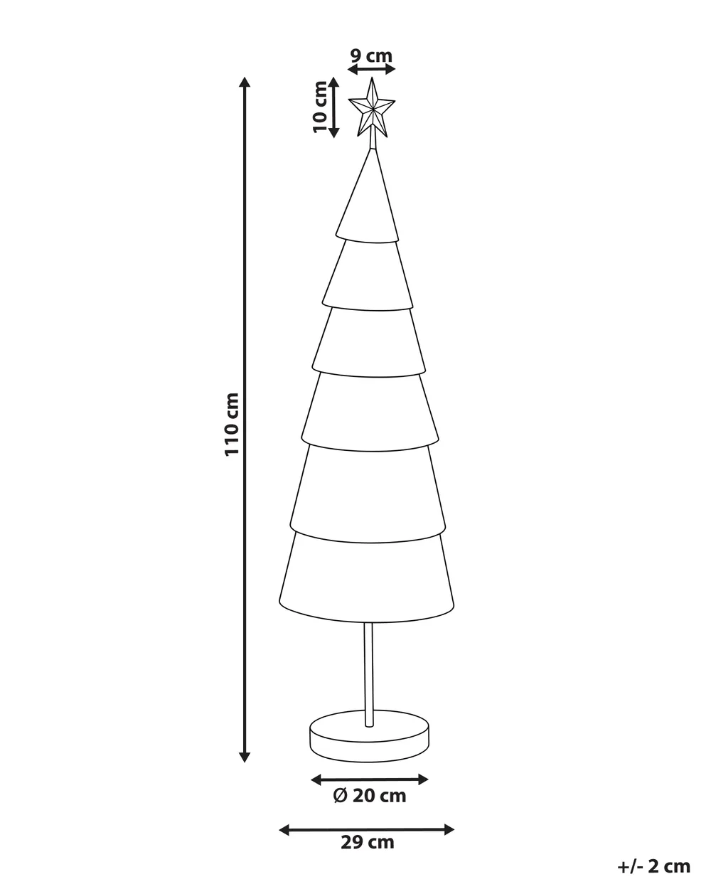 Christmas Decoration PORVOO 110 cm Christmas Tree Gold_1171057