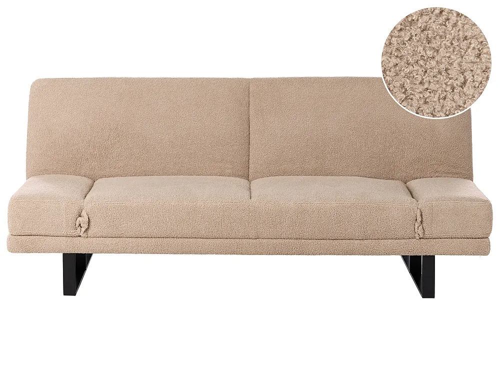 Sofa Bed 2 Seater YORK Fabric Beige