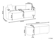 Sofa AMAL mit Ottomane Stoff Beige_1145686