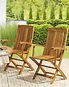 Set of 2 Garden Chairs MAUI Acacia Wood Light Brown