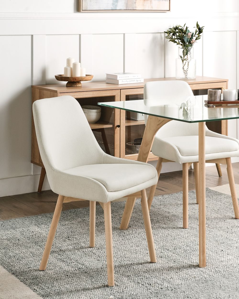 Set de 2 scaune dining MELFORT  Alb-murdar