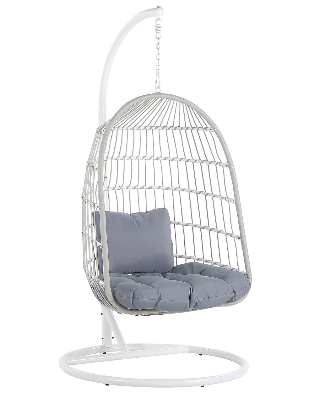 Hanging Chair with Stand ALLERA Metal White