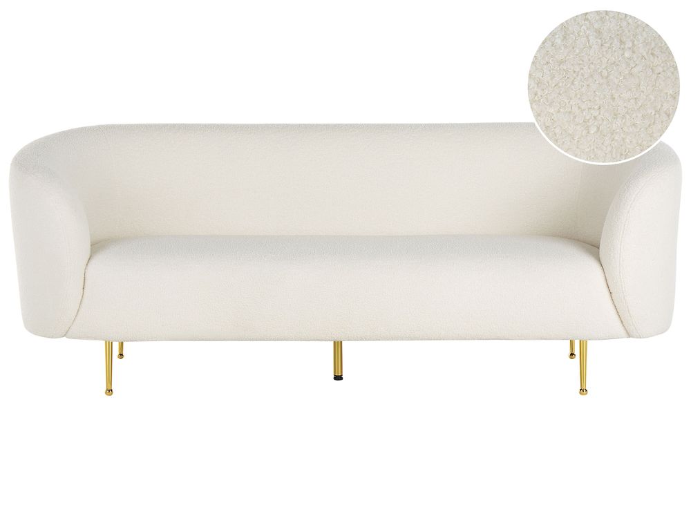Sofa dla 3 osób LOEN Boucle Biały