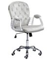 Swivel Velvet Office Chair Light Grey with Crystals PRINCESS_855668