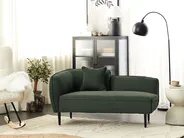 Left-Hand Chaise Longue CHEVANNES Boucle Dark Green_877220