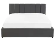 Bett mit Stauraum DREUX Kunstleder Dunkelgrau 160 x 200 cm_793250
