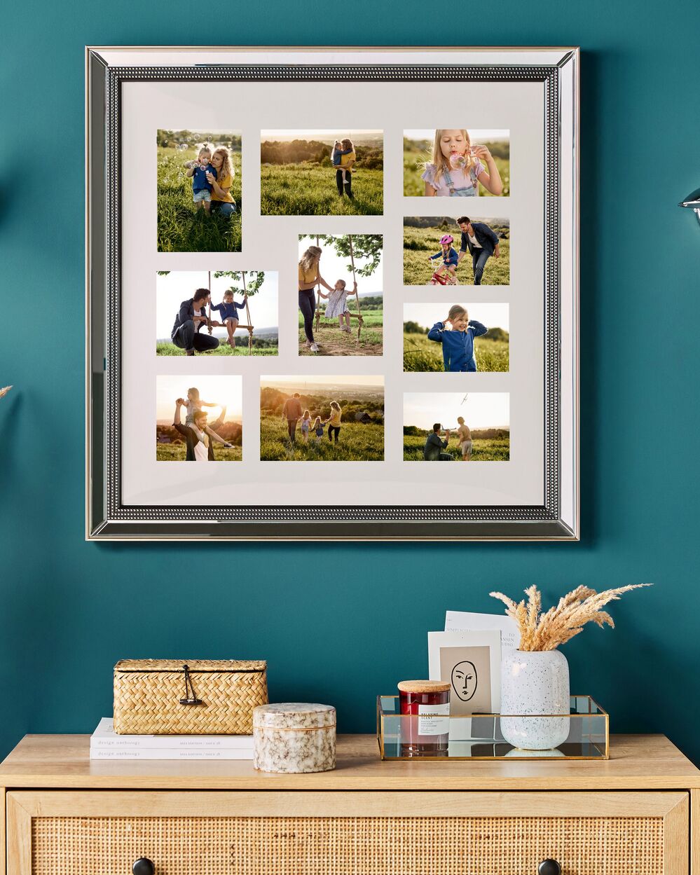 Photo Frame DALABA Square Silver Beliani