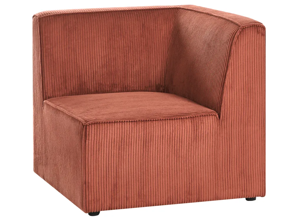 Modular Corner Sofa 4 Seater LEMVIG with Ottoman Corduroy Golden Brown Right Hand_1055049