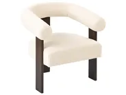 Set da salotto ILBRO Bouclé Bianco sporco/Marrone scuro_985002