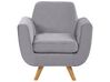 Hoes voor fauteuil fluweel grijs BERNES_792850