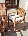 Set of 2 Garden Chairs with Cushions SASSARI II PREMIUM Certified Acacia Wood Off-White