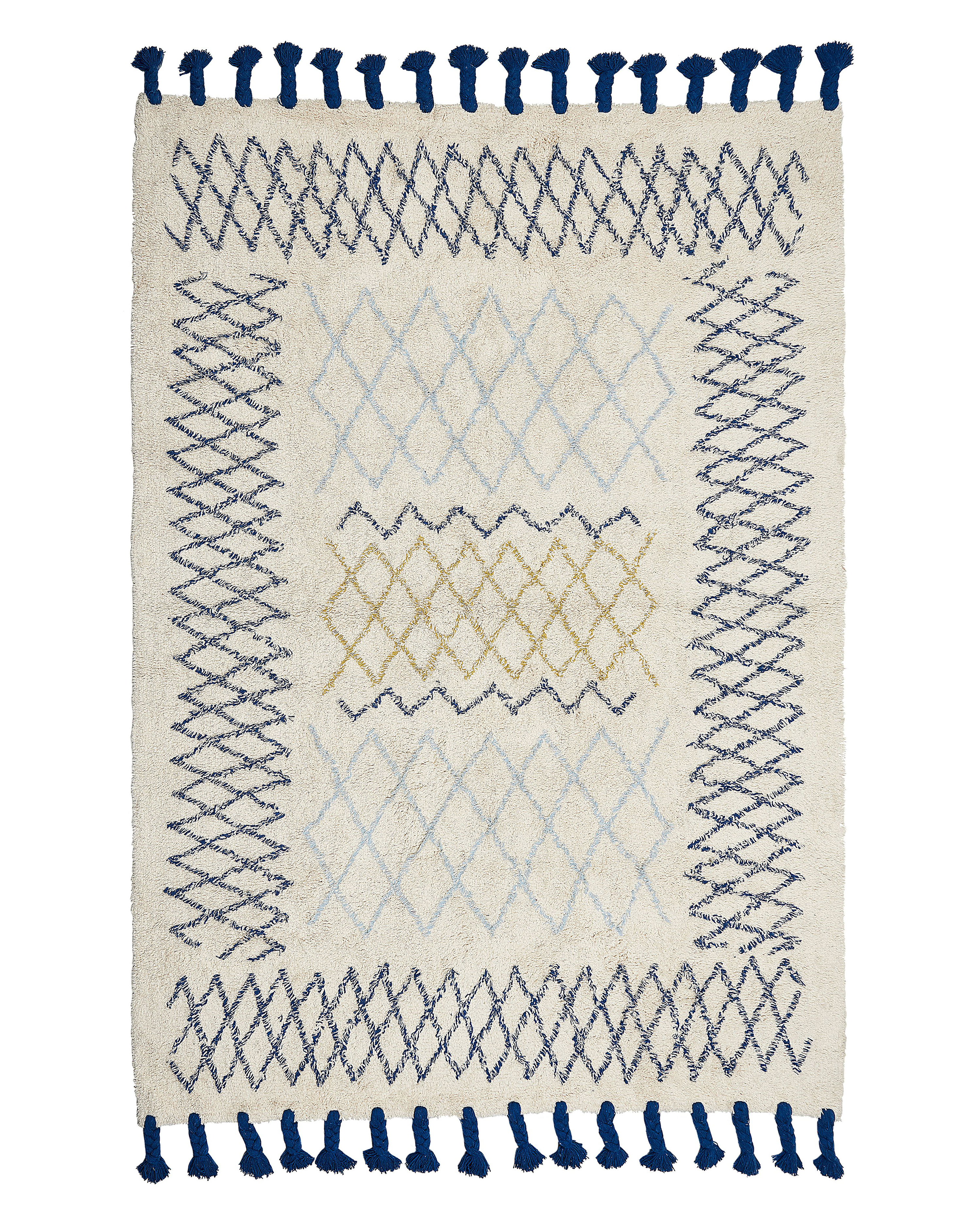 Bavlnený koberec 140 x 200 cm béžová/modrá ERZINCAN_839252